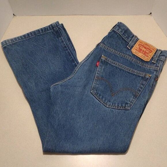 Levi's 517 Men's 38x30 Bootcut Jeans Dark Wash Blue Denim Straight Cotton Blend - Picture 9 of 9